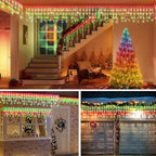 320LED Solar Christmas Lights Outdoor Waterproof Christmas Decorations Lights 29.5ft 60 Drops,8 Modes Solar Powered Rechargeable Fairy Lights for Party, Holiday,Wedding Decorations (Red and Green) - Image 2
