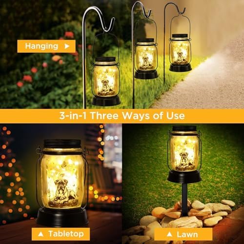 kyoryuger Boxer Dog Gifts for Women/Men Boxer Dog Lovers Solar Lantern Mom Birthday, Mothers Day, Solar Garden Decoration Outside for Yard, Patio,Backyard,Porch, Torches - Image 5