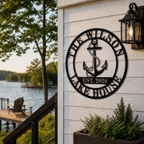 Personalized Lake House Decor, Custom Nautical Wall Decor, Nautical Decor for Home, Outdoor Metal Lake House Signs - Image 3