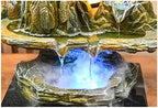 HIHELO Desktop Fountain Tabletop Fountain Resin Rockery Desktop Fountain with LED Light Living Room Decorative Waterscape Ornament Water Fountain Outdoor (Color : Without Nebulizer) - Image 3