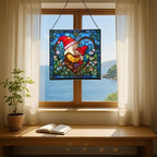 Gnome Hugging Child Stained Glass Suncatcher – Square Hanging Window Panel for Home, Garden, Nursery, Halloween, Christmas, Memorial Day – Whimsical Glass Art Gift for Gnome Lovers abowiz - Image 6