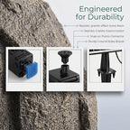 Solar Fountain for Bird Bath with Anti-Dry Protection, Resin Rock Solar Powered Bird Bath Bubbler Pump with 10 Nozzles, Realistic Stone Water Feature for Outdoor Garden Pond and Patio Decor (Gray) - Image 6