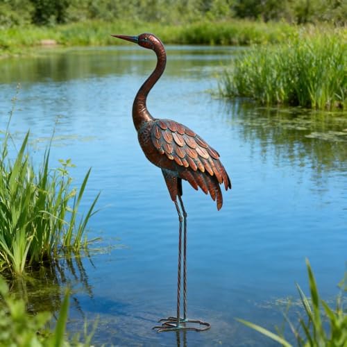 chisheen Outdoor Garden Crane Statues and Sculptures Metal Yard Art Statue for Garden Decoration Large Size - Image 3