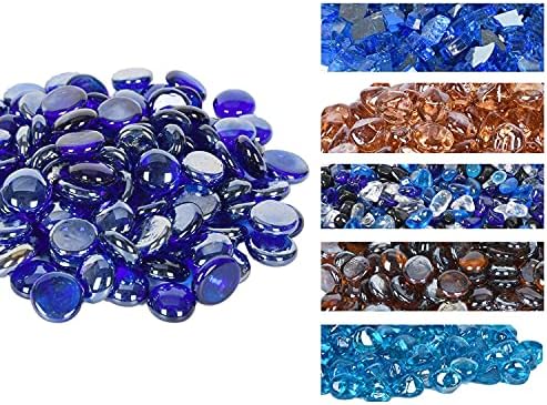 GasSaf 3/4 Inch Cobalt Blue Fire Glass Beads for Fire Pit, 10 Pound - Image 3