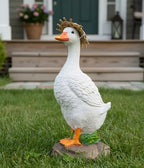 Elenon Funny Duck Garden Statue, Adorable Flower Bed Garden Goose Outdoor Decor, Decorative for Yard Patio Art Sculptures Table Ornament - Image 2