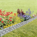 10 Pcs - Landscape Edging Faux Stone Garden Edging Border,17FT,7 in Tall Decorative Stone-Look Garden Border for Flower Bed Edging,Lawn,Landscaped Yard,Trees and Gardens,Grey - Image 7