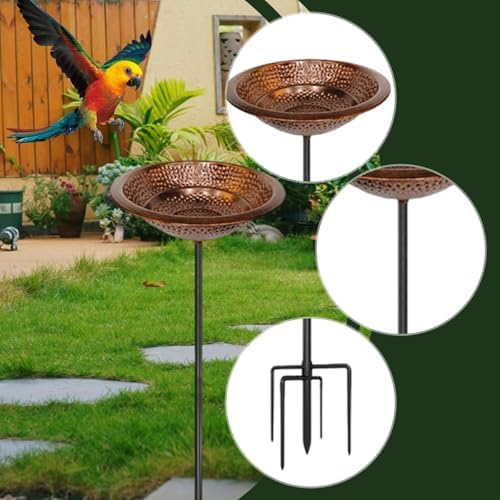 Decorative Bird Bath Bowl, Iron Copper - Image 2
