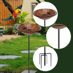 Decorative Bird Bath Bowl, Iron Copper - Image 2