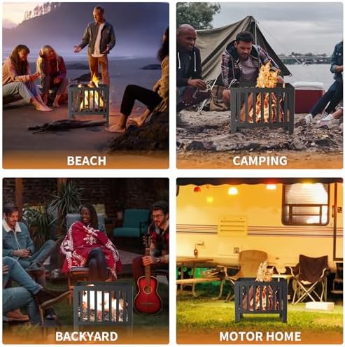16 x16 Inch Square Fire Pit/Bonfire Pit for Garden Family Party & Camping - Image 3