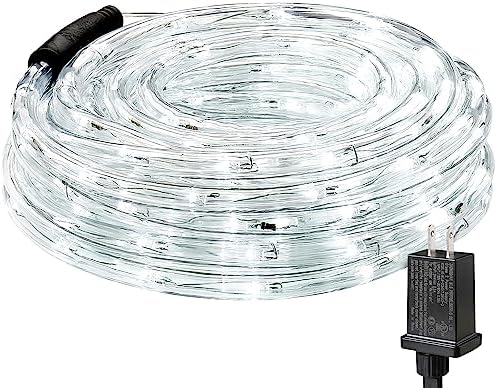 Lighting Ever 33ft 240 LED Rope Lights Outdoor Waterproof, 6000K Cool White by Lepro