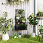 Outsunny Metal Raised Garden Bed with Trellis, Irregular Line Cut-Outs - Image 2