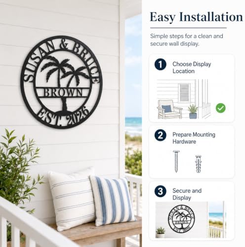 Custom Metal Sign with Palm Tree, Personalized Metal Sign, Outdoor Palm Tree Signs, Custom Coconut Tree Wall Art - Image 5