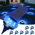 VOLISUN Solar Ground Lights Outdoor,8 Pack Flat Solar Pathway Lights,IP67 Waterproof Solar Powered Disc Lights,Landscape Lighting for Garden Yard Walkway Patio Driveway,Blue by VOLISUN