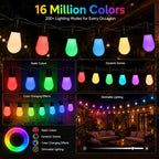 Outdoor String Lights 100FT, Milky White RGBW Patio Lights - Image 4