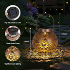 Homemory 2 Pack Solar Hanging Lanterns Lights Outdoor, Waterproof Copper - Image 3