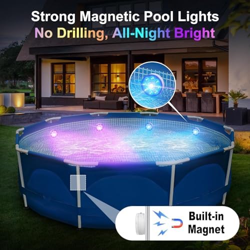 LUXJET Rechargeable Pool Lights 4 Pack, Submersible LED Lights, RF Remote - Image 2