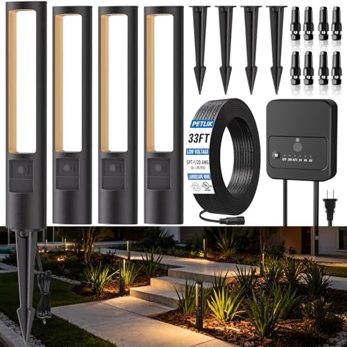 Low Voltage Landscape Lighting All-in-One Pathway Lights 5W 4-Pack by PETLIK