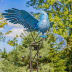 Large Rocking Animals with Flapping Wings Garden Stakes (Blue, Blue Jay) - Image 4