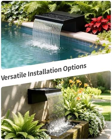 POPOSOAP 70W Solar Pond Waterfall Spillway with Pond Pump, Pond Spillway with 304 Stainless Steel & Filtration System & 9.8FT Tube for Pond Fountain Waterfall Garden Water Features-P5703S - Image 6