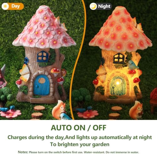 30 Pcs Solar Fairy Garden House Resin Kit - Image 3
