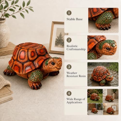 Turtle Garden Statue Stool – 18" Resin Outdoor Decor, Multi-Use Yard Art - Image 4