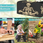Funny Halloween Garden Tool Bag, Garden Tote Storage Bag with 10 Pockets, Indoor and Outdoor Sugar Skull Goth Gardening Tool Organizer for Women Men - Image 7