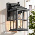 LALUZ Black Outdoor Wall Sconce Lights, Modern Farmhouse Porch Lights Outdoor Wall Mounted with Clear Glass, Waterproof Anti-Rust Exterior Outside Lantern Light Fixtures for Garage Patio Yard by LALUZ