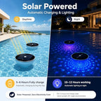 Solar Floating Pool Lights(2 Pack), 2600mAh Floating Lights with 5 Color Modes, with Fish Pattern, Waterproof Solar Powered Pool Lights for Above Ground Pools, Ponds & Garden 2026 - Image 3