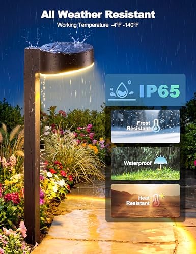 VOLISUN Solar Pathway Lights Outdoor, 12 Pack Solar Powered Garden Lights Waterproof, Decor Landscape Lighting for Yard, Lawn, Walkway, Driveway, Brown - Image 3