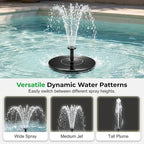 Solar Bird Bath Fountains, 2026 Upgrade 1.4W Solar Fountain Pump with 6 Nozzles, Free Standing Floating Solar Powered Water Fountain Pump for Bird Bath, Garden, Pond, Water Feature Outdoor (1, 5.1in) - Image 4