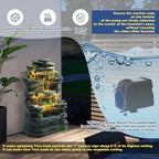 24" H Stacked Rock Outdoor Water Fountain,7-Tier Cascading Waterfall - Image 6
