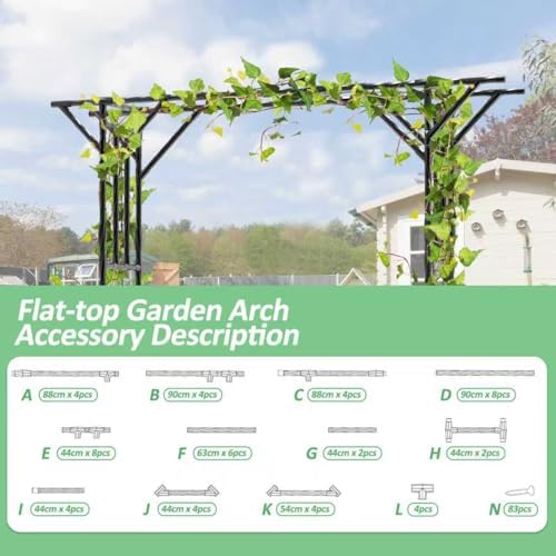 Garden Arch Trellis - 141" L x 106" H Supersize Flattop Garden Arch - Image 4