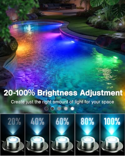 HIBOITEC RGBWW Underwater LED Pond Light with 12V Timer Transformer, 12Head - Image 6