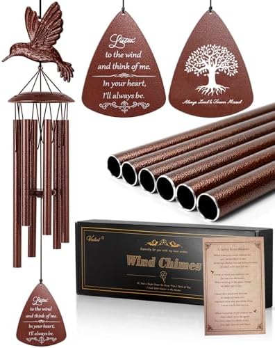 36" Hummingbird Memorial Wind Chime, Sympathy Gifts for Loss of Love One by VenbeelDirectUS