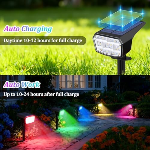 6-Pack Solar Spot Lights Outdoor Waterproof,Landscape Spotlight Multicolor - Image 5