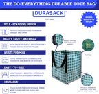 DURASACK Heavy Duty Storage Tote Bag 22-Gallon, Gingham Green, Pack of 4 - Image 3