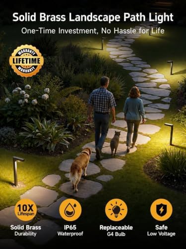 Gardenreet Brass Low Voltage L-Shaped Path Light, Bronze, G4, 2700K, 1Pack - Image 2