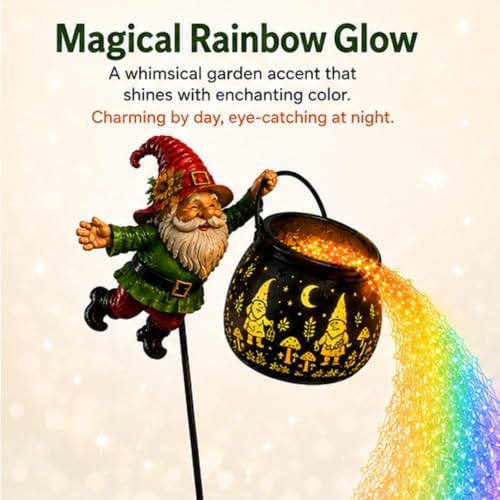 Magical Flying Gnome Cauldron Solar Garden Light Holiday Watering Can Light - Image 7