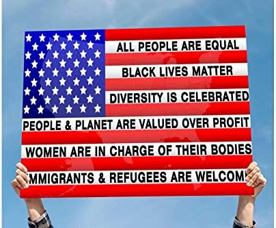 Yard Sign with H-Frame Stakes All People are Created Equal UV and Weather Resistant Corrugated Plastic Sign 2-Sided Print for Patio Garden Outdoor Indoor Decor 18"X12" - Image 4