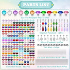 UFU 310Pcs DIY Fairy Wand Beaded Garden Stakes Kit, Decorative Garden Stakes with Colorful Crystal Pendants, Outdoor Fairy Garden Accessories, Beadable Items for Decor, Gifts & Craft (10 & 12 in) - Image 3