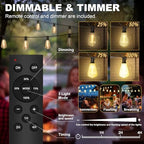 Outdoor String Lights 50FT with 32 Bulbs 1.5FT Spacing, 120W Dimmer, Remote - Image 3