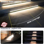SHONELIGHTING Solar Step Lights Outside, 33 Focused LEDs, Stair Light, 6PK - Image 6