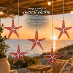Stained Glass Red Starfish 3in Suncatcher Set of 5, Coastal Home Decor - Image 6