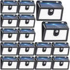 [16 Packs] Solar Motion Sensor Outdoor Lights, Super Bright Solar Lights Outdoor Waterproof, 3 Lighting Modes Security Wall Light for Outside Walking Dog Fence Backyard Deck Garden Door Step Garage by Claoner