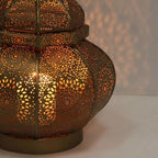 Yille Oriental Metal Lantern Anida Gold 30 cm Moroccan Lantern Garden Lantern Hanging Standing Beautiful Table Lantern for Wedding, Party, Decoration - Image 4