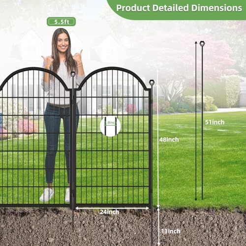 8 Panels No Dig Garden Fence, Dog Fence Outdoor for Yard, 48in(H) x 18ft(L) - Image 3