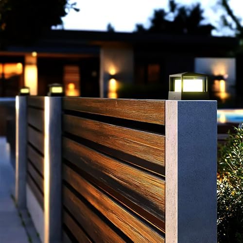 Pillar Lights,Square 6 X 6 in Outdoor Post Light,Outdoor Column lamp, Deck/Fence/Post Cap Lights,lamp Post,High Voltage Wired Waterproof Aluminum Post Light,IP65 (Square, 6.3X6..3IN) - Image 3