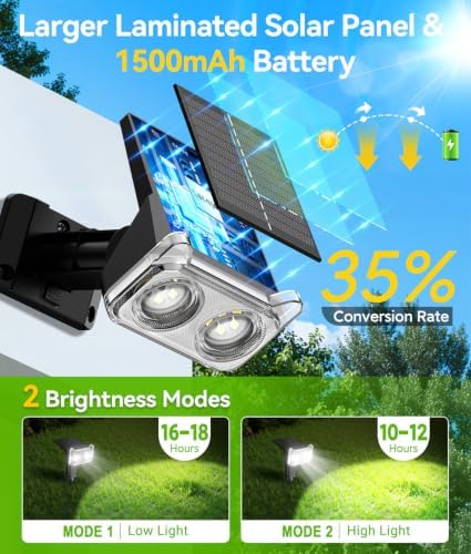 LETMY Solar Lights Outdoor Waterproof IP65, 6 Pack Solar Spot Lights Outdoor With 14 Big LEDs, 2-in-1 Wall Lights & 2 Modes Solar Powered Landscape Spotlights for Garage Pathway Yard Decor Garden Gift - Image 3