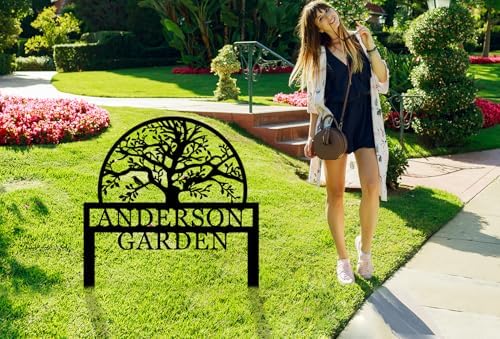 Personalized Tree of Life Metal Garden Stake, Custom Last Name Sign For Outdoor, Home Address Sign, Nature Lover Gift - Image 2