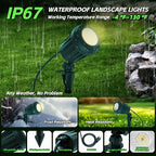 Halloween & Christmas Outdoor Spotlight, 2700K Warm White LED Landscape Spot Lightswith RGB 3 Lenses, IP67 Waterproof, 120V Plug-in for Yard, Garden Tree Holiday Decor (4 Pack, Green) - Image 7